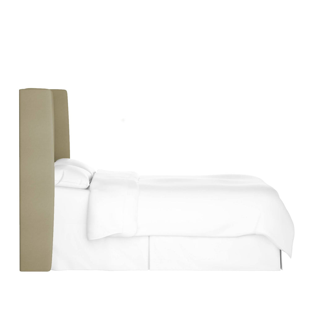 California King Tan Velvet Wingback Headboard M41584