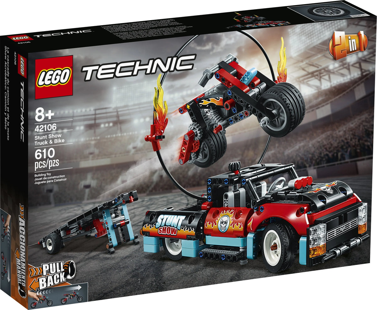 Stunt Show Truck & Bike 610 pieces Building Kit L36397