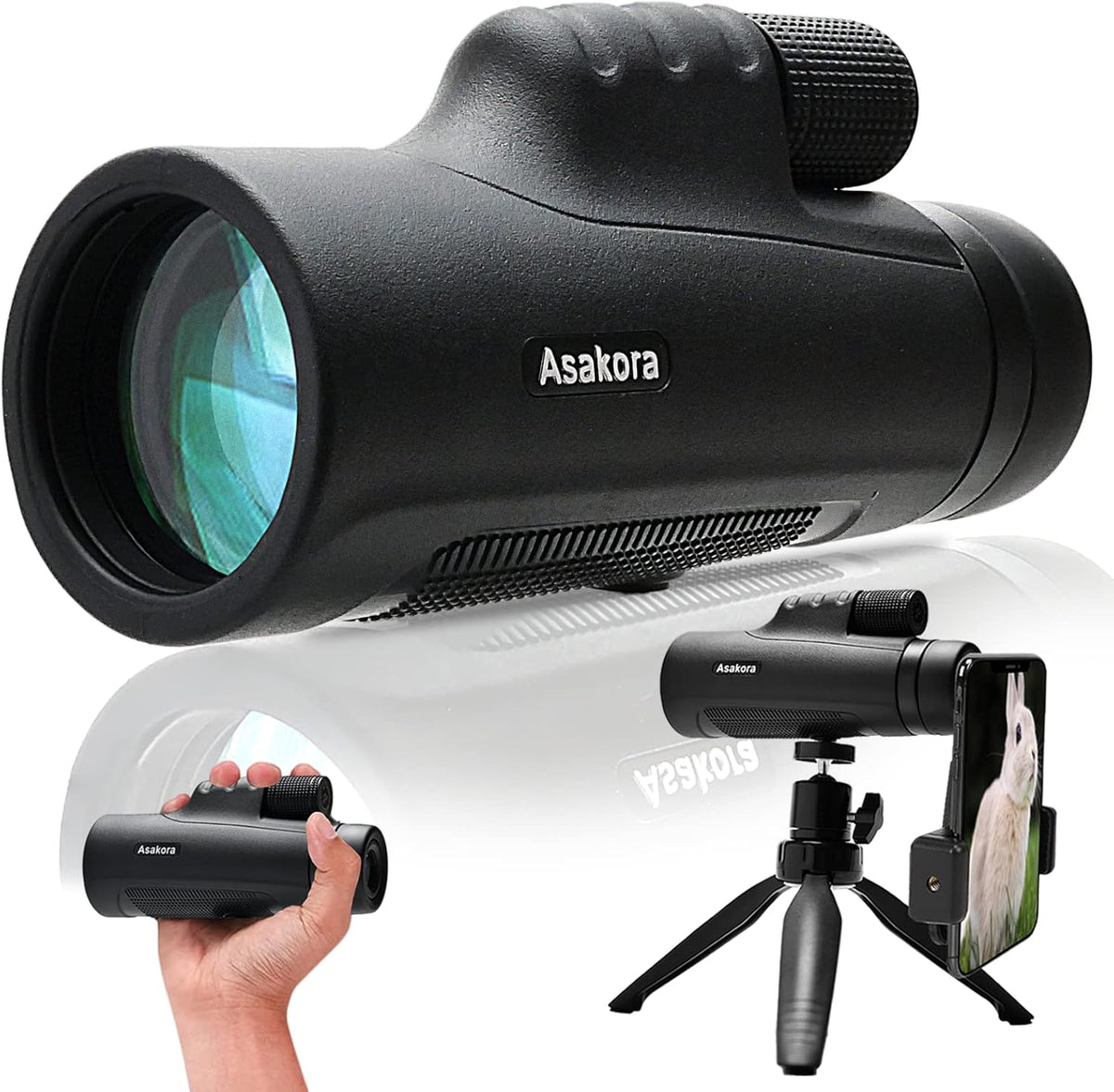 12x50 Waterproof Monocular with Smartphone Adapter & Tripod E45100