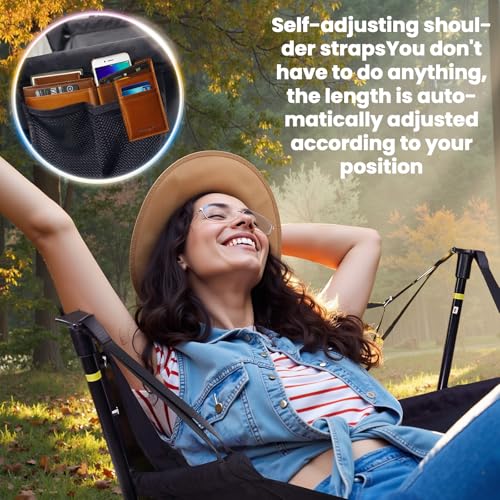 Black Gray Swivel Reclining Camping Chair D36600