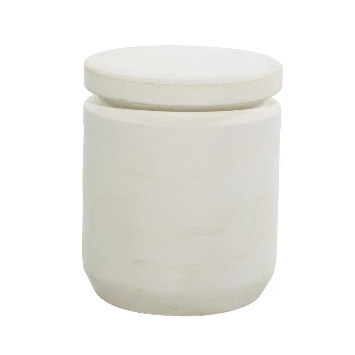White Industrial Fiber Clay Outdoor Cylindrical Foot Stool A972