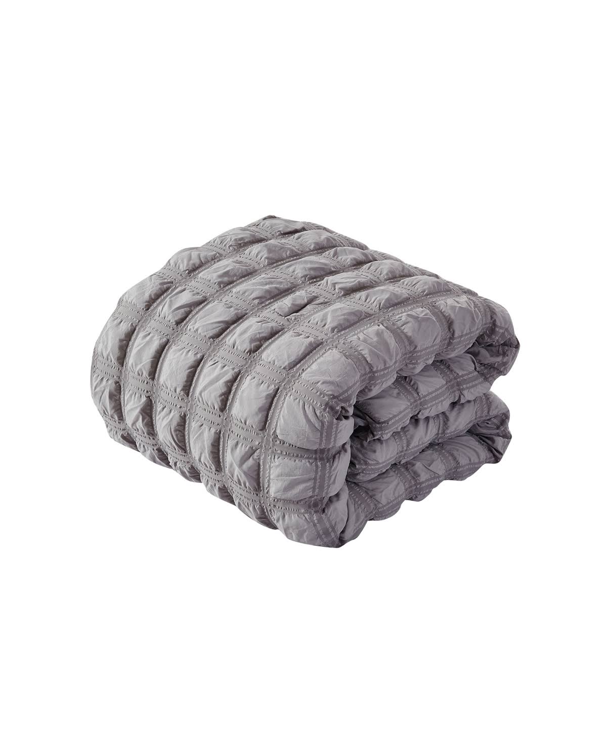 Grey Oversized Waffle Comforter 3 PC Set Full/Queen F377