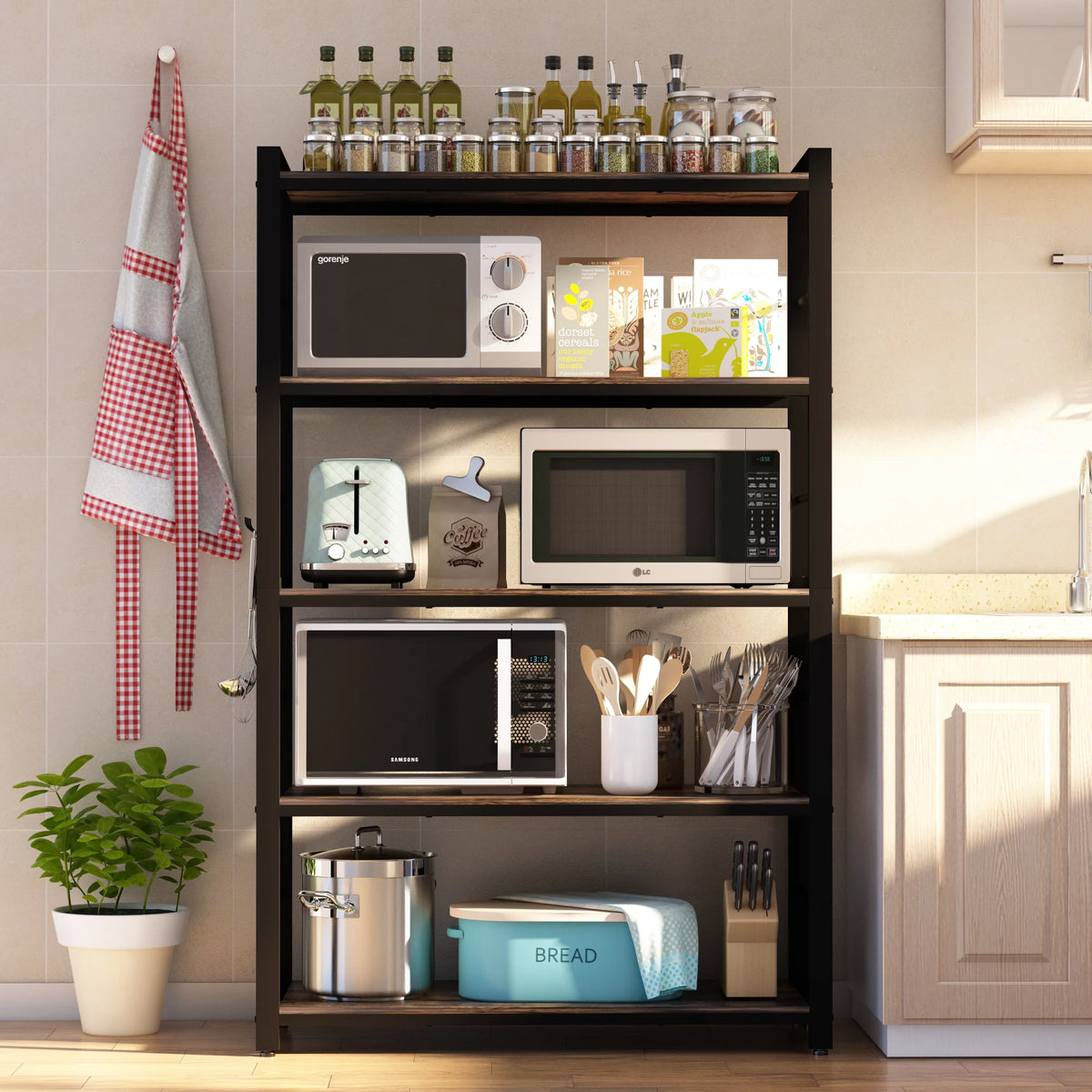 5 Tier Utility Storage Shelf with Hooks G65222
