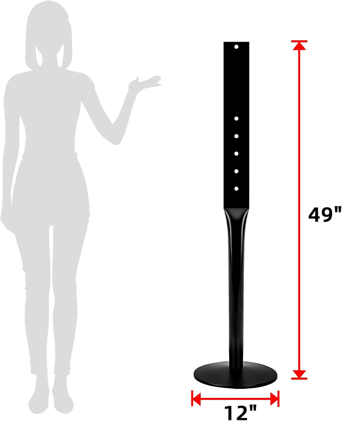 Heavy Duty Cast Iron Sign Base with 12 Diameter Bottom Round Base, 48 Movable Sign Stand Pack of 2 C928778