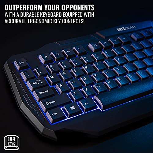 RGB Gaming Accessories Kit 4-in-1 Rainbow LED Backlight Bundle with Multimedia Keyboard, Optical Mouse, Mouse Pad & Headset S3929