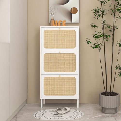 Natural Rattan Cabinet with 3 Flip Drawers D7682