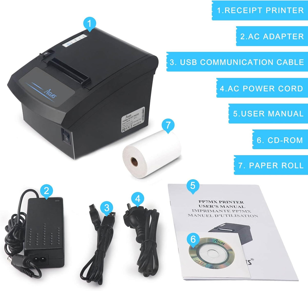 3'1/8 Direct Thermal Receipt Printer 80mm USB Port D5053