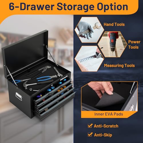 5-Drawer Rolling Steel Tool Chest with Lockable Wheels W602221