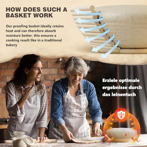 9 Inch Round & 10 Inch Oval Sourdough Proofing Basket with Linen Liner B790