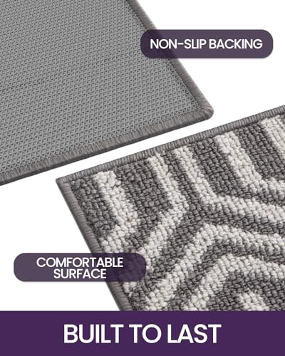 Non Slip Washable Entry Doormat, 35"X59", Grey J8839