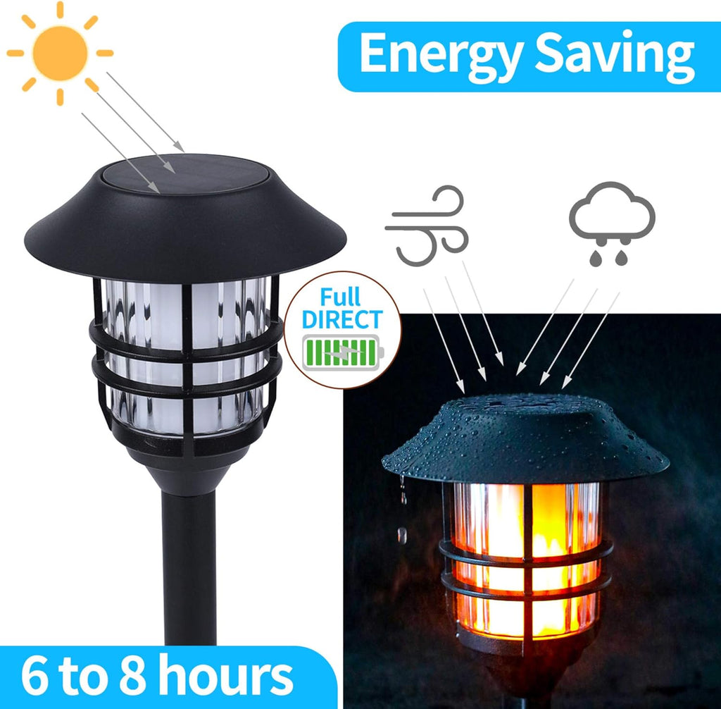Waterproof LED Metal Solar Pathway Lights 4 Pack E849522