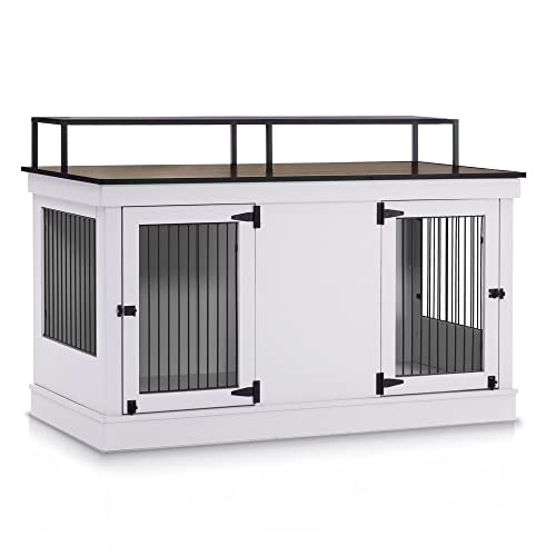 Large Wooden Dog Crate with Double Doors (Brown) X447150