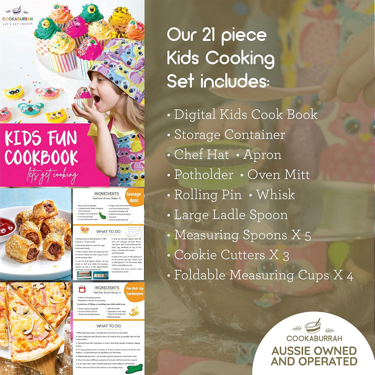 Kids 21 Piece Cookware Set with Storage Case J941895
