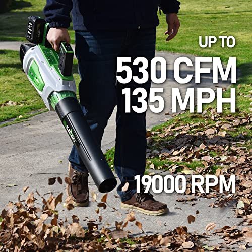40V 135MPH 530CFM 5 Speeds Cordless Leaf Blower with 3 Tube Nozzle C589