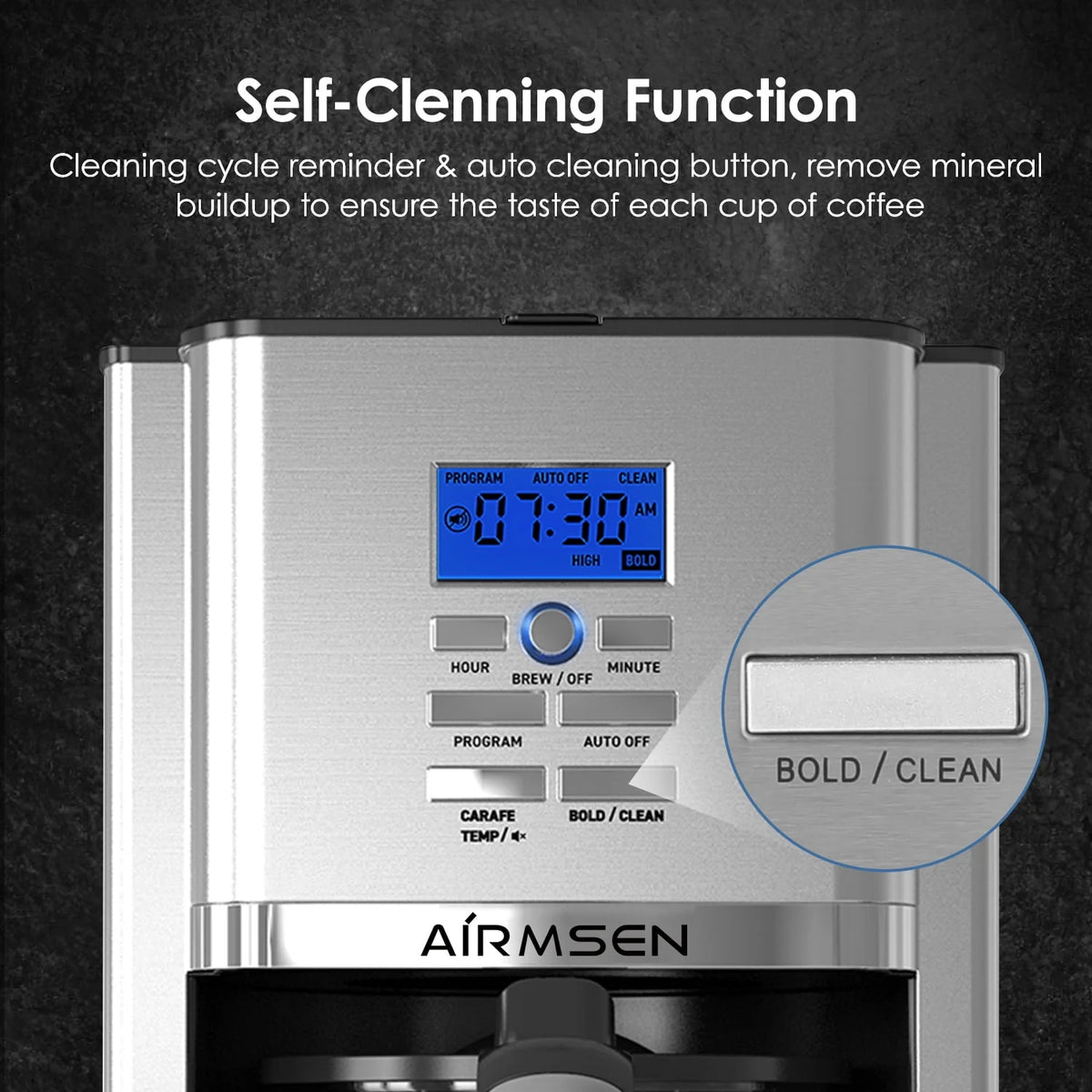 Stainless Steel 12 Cup Drip Coffee Maker C251