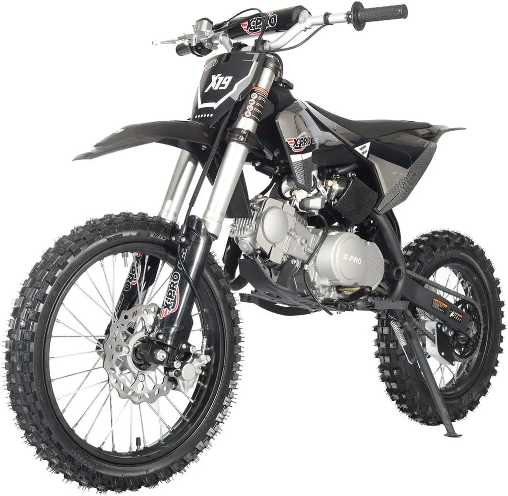125cc Dirt Bike with 4 Speed Semi-Automatic Transmission, Kick Start 17"/14" Tires F766