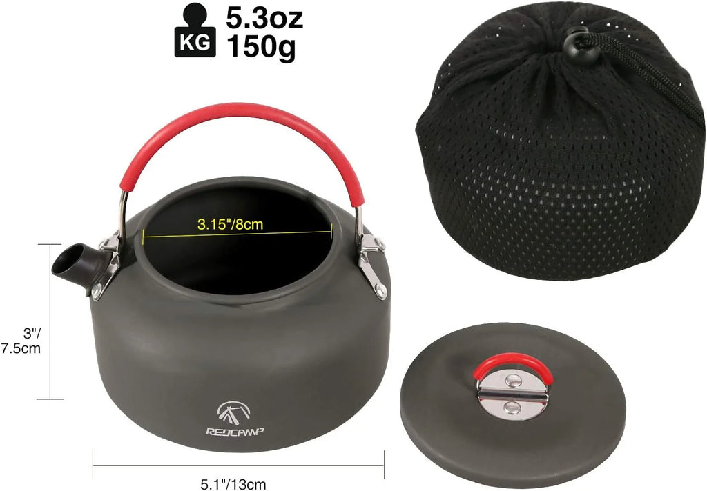 0.8L Small Camping Kettle with Carrying Bag A165