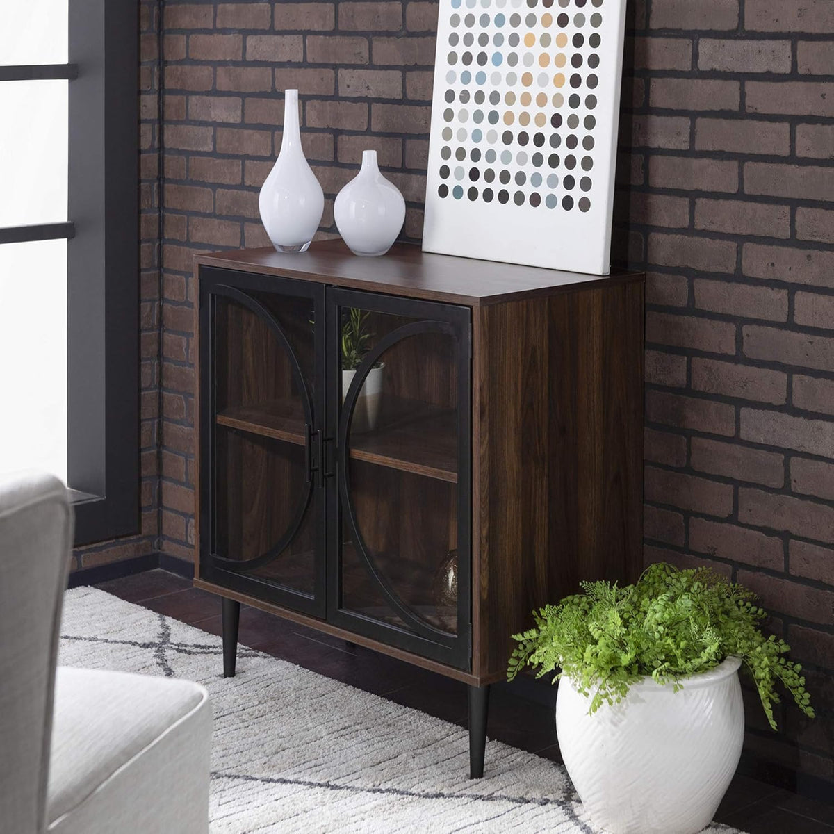 30 Inch Dark Walnut Storage Cabinet K715