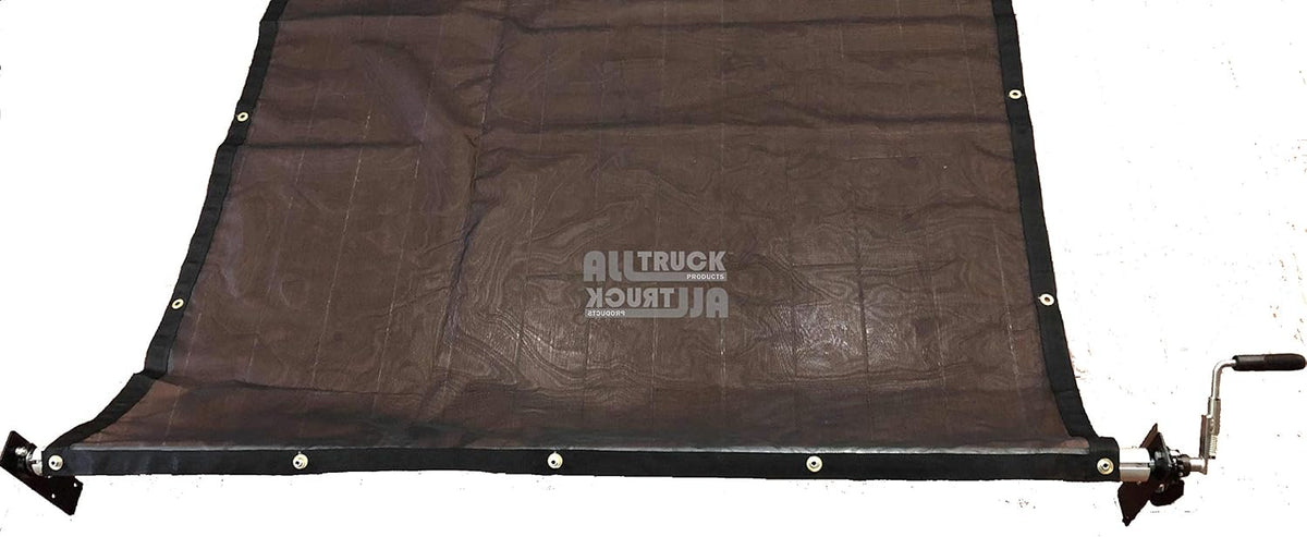 Manual Hand Crank Tarp Roller Kit with PVC Mesh Tarp 8' x 18' M3852