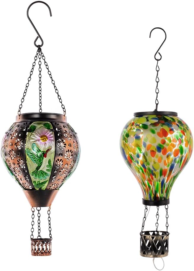 Metal & Glass Solar Lantern with Candle Holder U2261