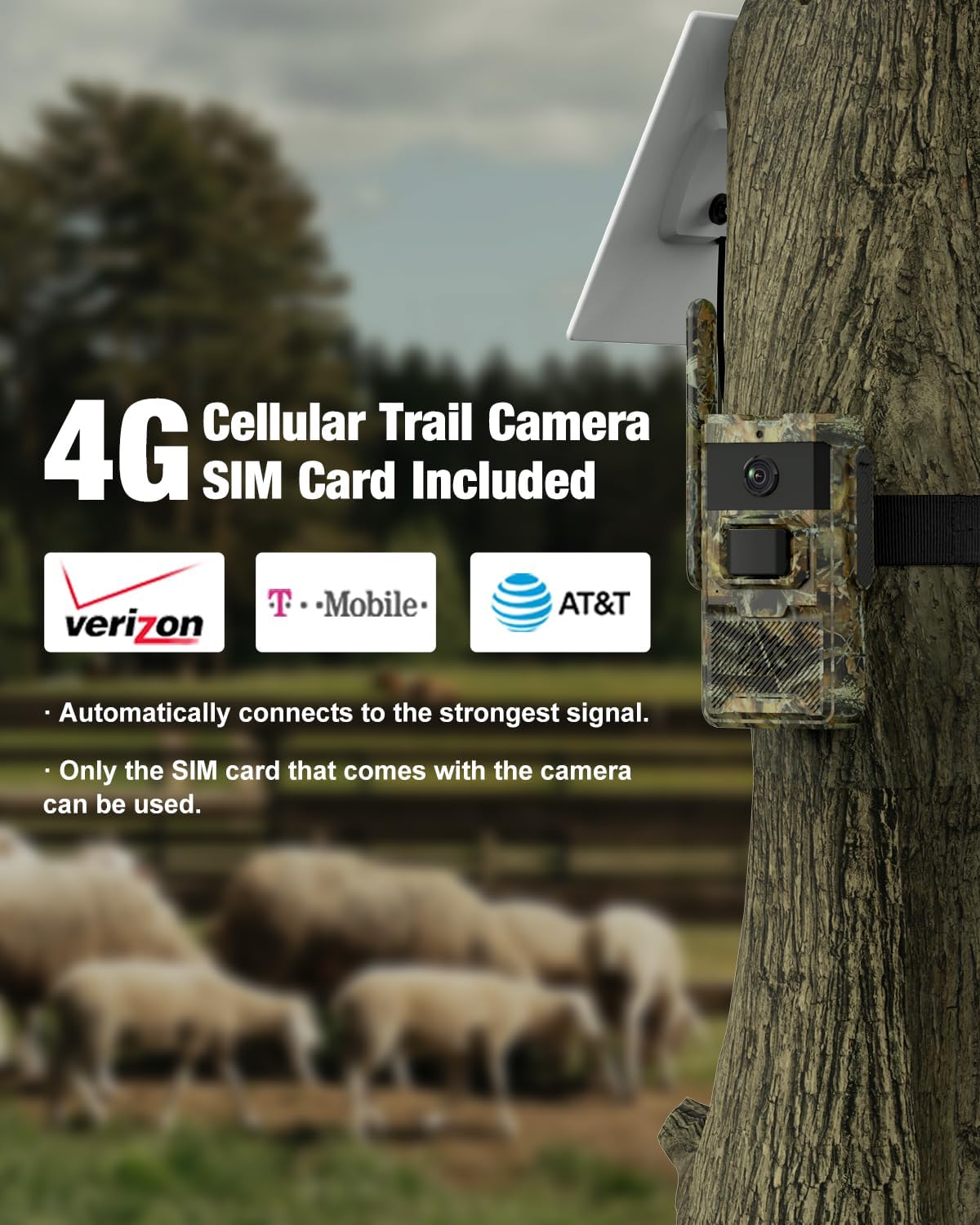 4G LTE Cellular Trail Camera with Solar Power L363