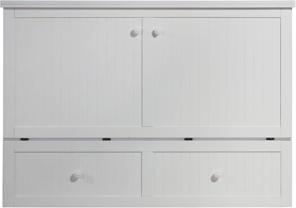 White Queen Murphy Cabinet Chest Bed with Charging Station 6 Inch L177