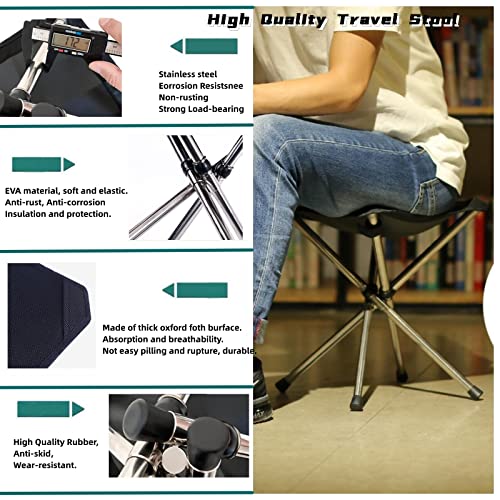 Portable Camping Stool with Side Pocket 12.5in Foldable D841
