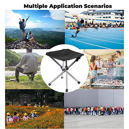 Portable Camping Stool with Side Pocket 12.5in Foldable D841