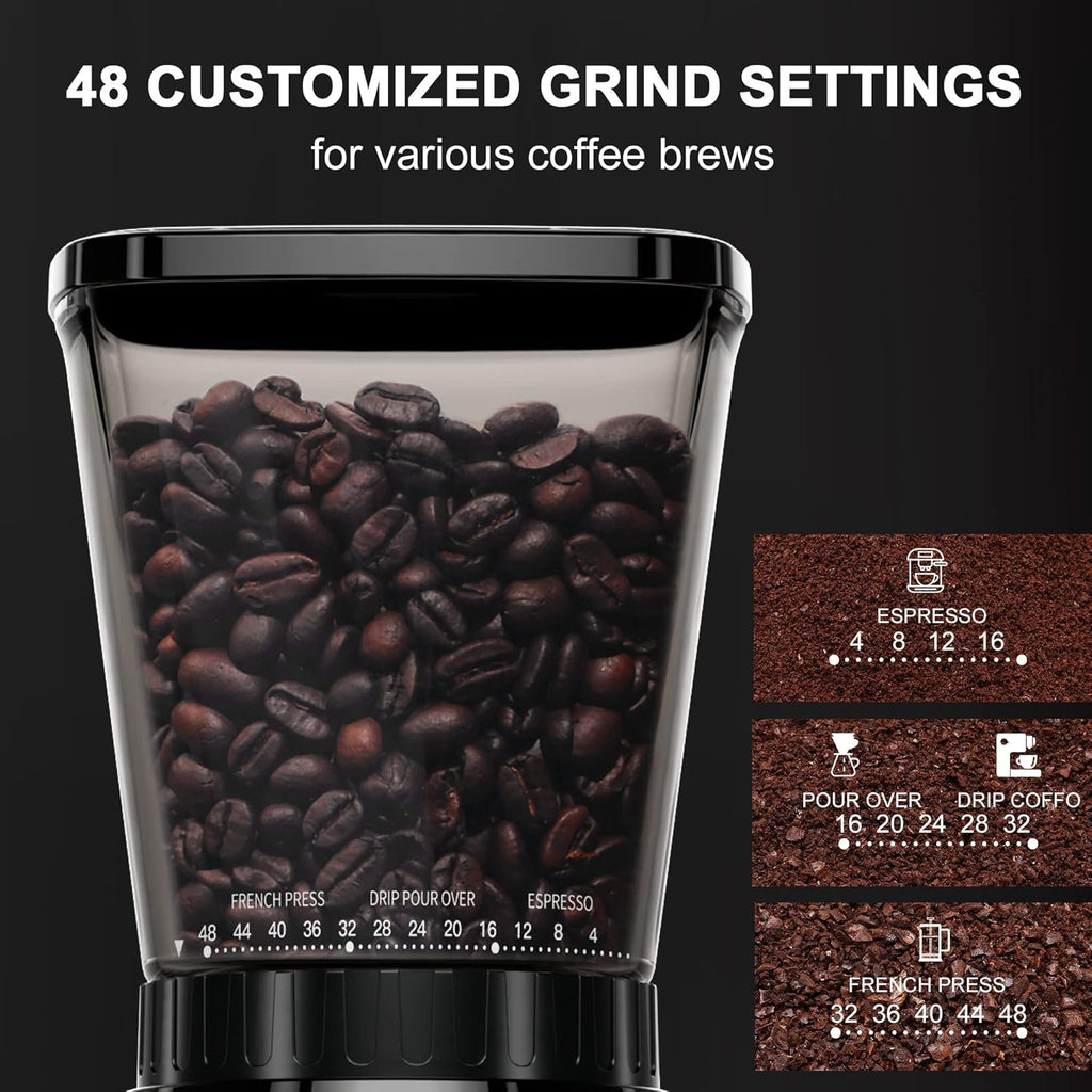 Conical Burr Coffee Grinder with 48 Grind Settings P102
