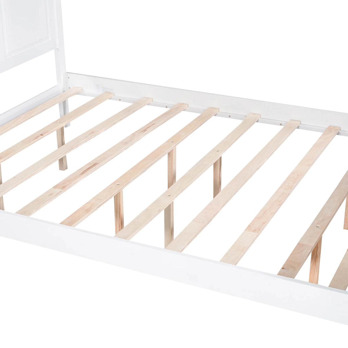 White Wood Queen Size Canopy Platform Bed E94326