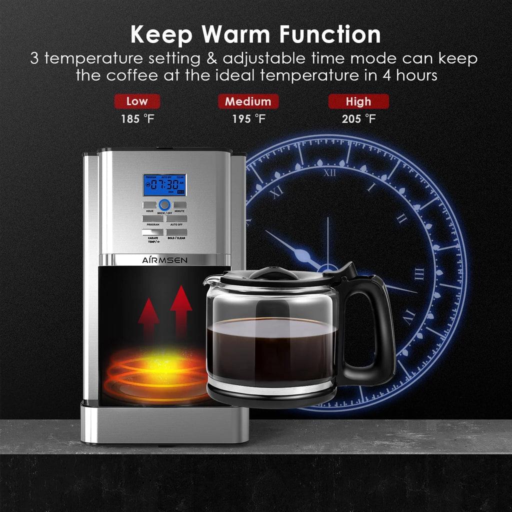 Stainless Steel 12 Cup Drip Coffee Maker C251