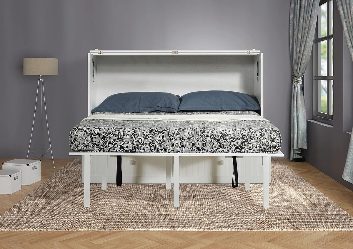 White Queen Murphy Cabinet Chest Bed with Charging Station 6 Inch L177