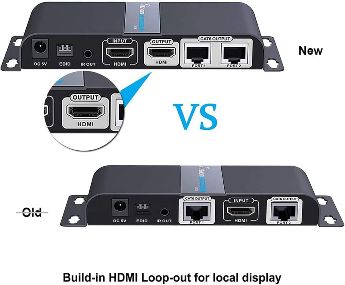 HDMI Extender 1080P 1x2 Splitter Over CAT6 Cable 40m with IR Remote Control I75734