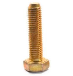 1 inch-8 x 5 1/2 inch Grade 8 Hex Cap Screw Alloy Steel Yellow Zinc Plated Pk 5 D1513