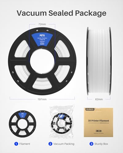 Black PETG Filament 1.75mm 2KG 2 Spool Y83711
