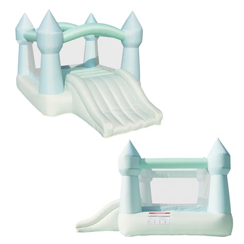 Pastel Bouncy Castle with Slide, 12 ft L x 9 ft W x 7 ft H, UL Blower Included K31504