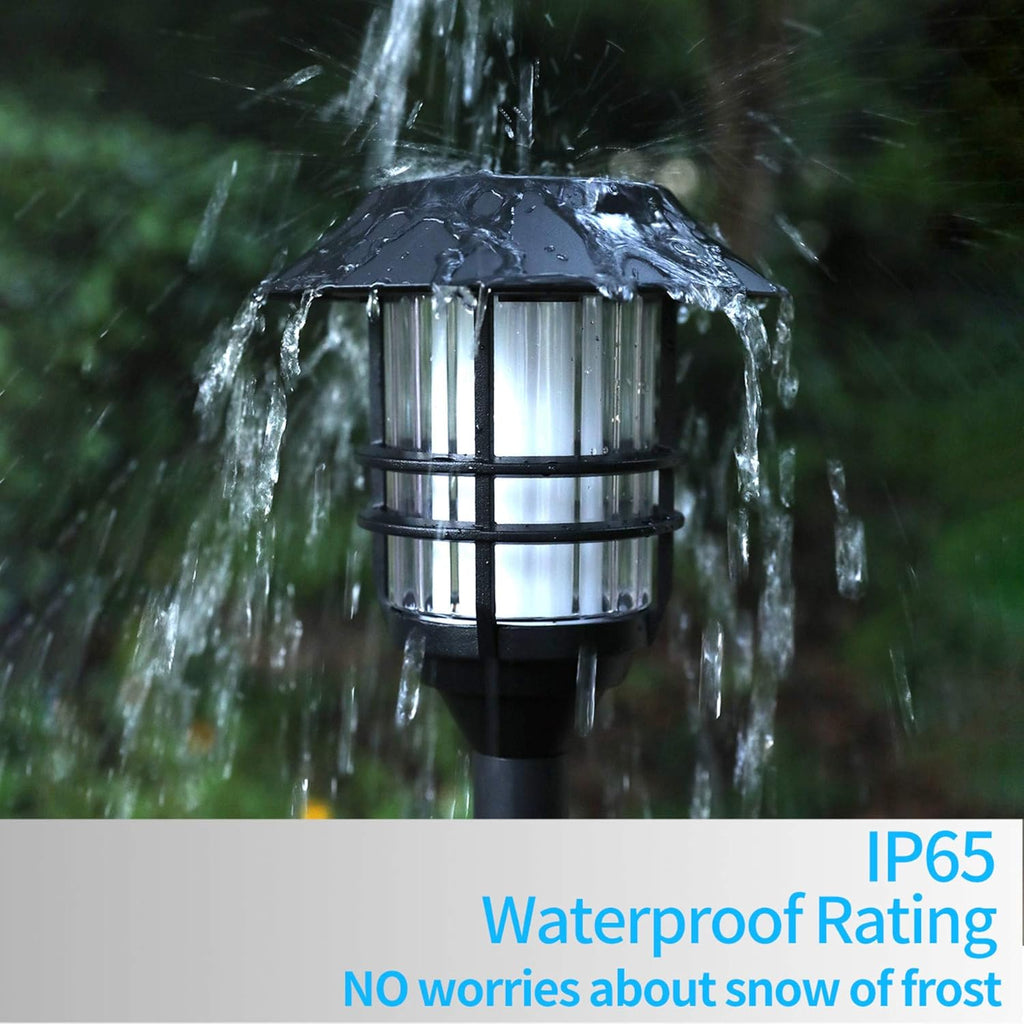 Waterproof LED Metal Solar Pathway Lights 4 Pack E849522