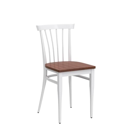 Heavy Duty Metal Dining Chair Set of 2 with Wood Seat, Black A96246