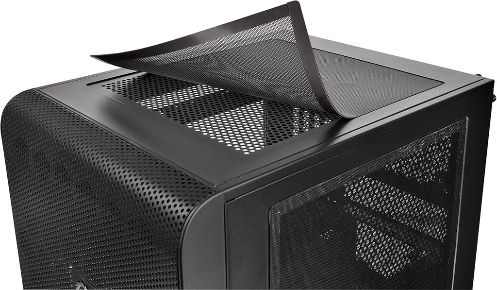Black SPCC Micro ATX Mini ITX Cube Computer Case with 200mm Front Fan S565756