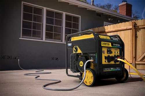 9000-Watt Electric Start Tri Fuel Portable Open Frame Inverter Generator Y631