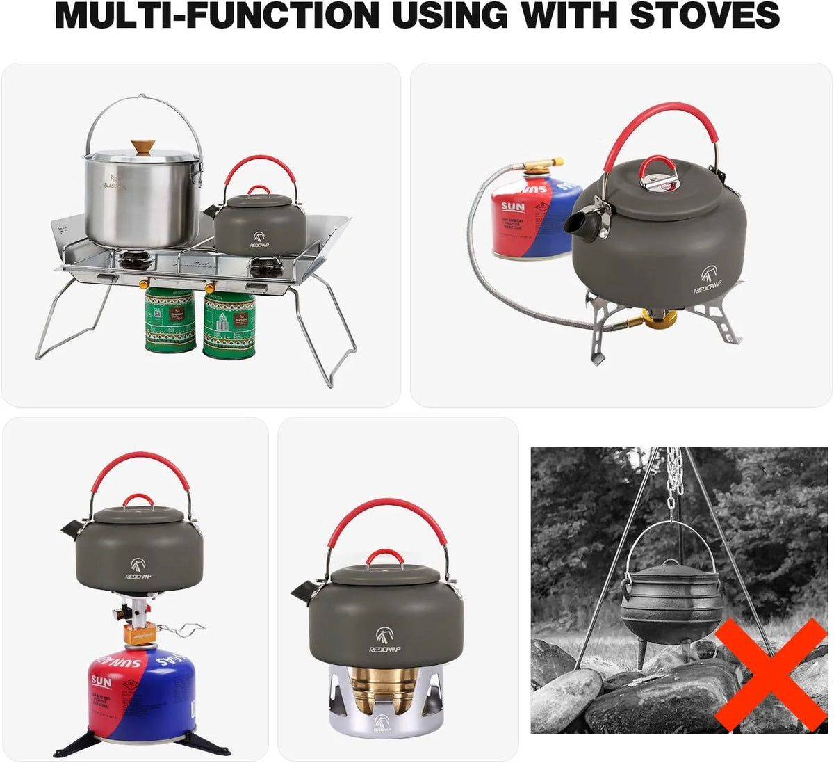 0.8L Small Camping Kettle with Carrying Bag A165