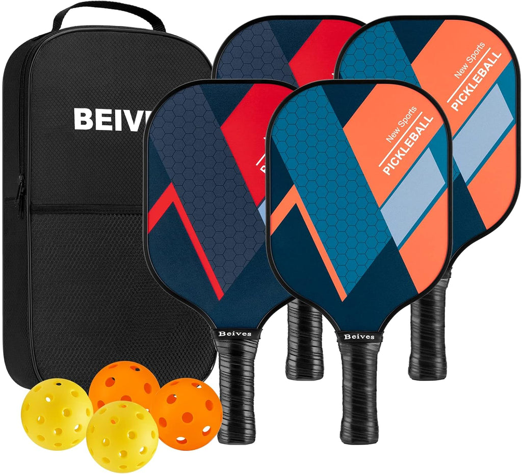 Set of 4 Lightweight Pickleball Paddles with Carry Bag D61811