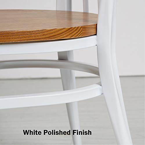 Heavy Duty Metal Dining Chair Set of 2 with Wood Seat, Black A96246