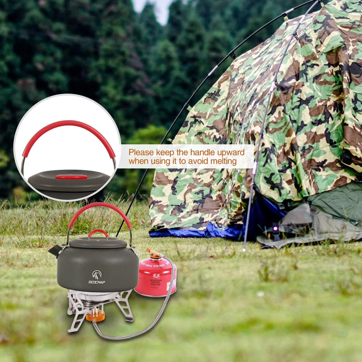 0.8L Small Camping Kettle with Carrying Bag A165