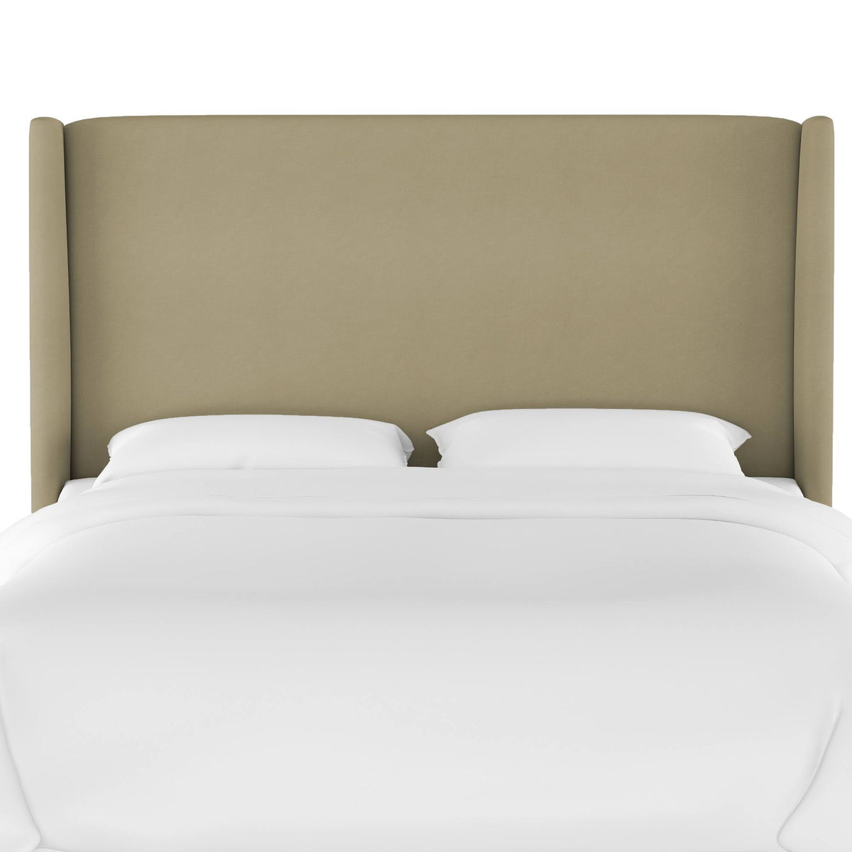 California King Tan Velvet Wingback Headboard M41584