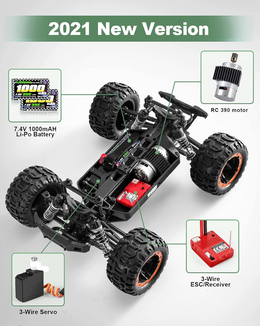 High-Speed Remote Control RC Truck with 2 Rechargeable Batteries S959