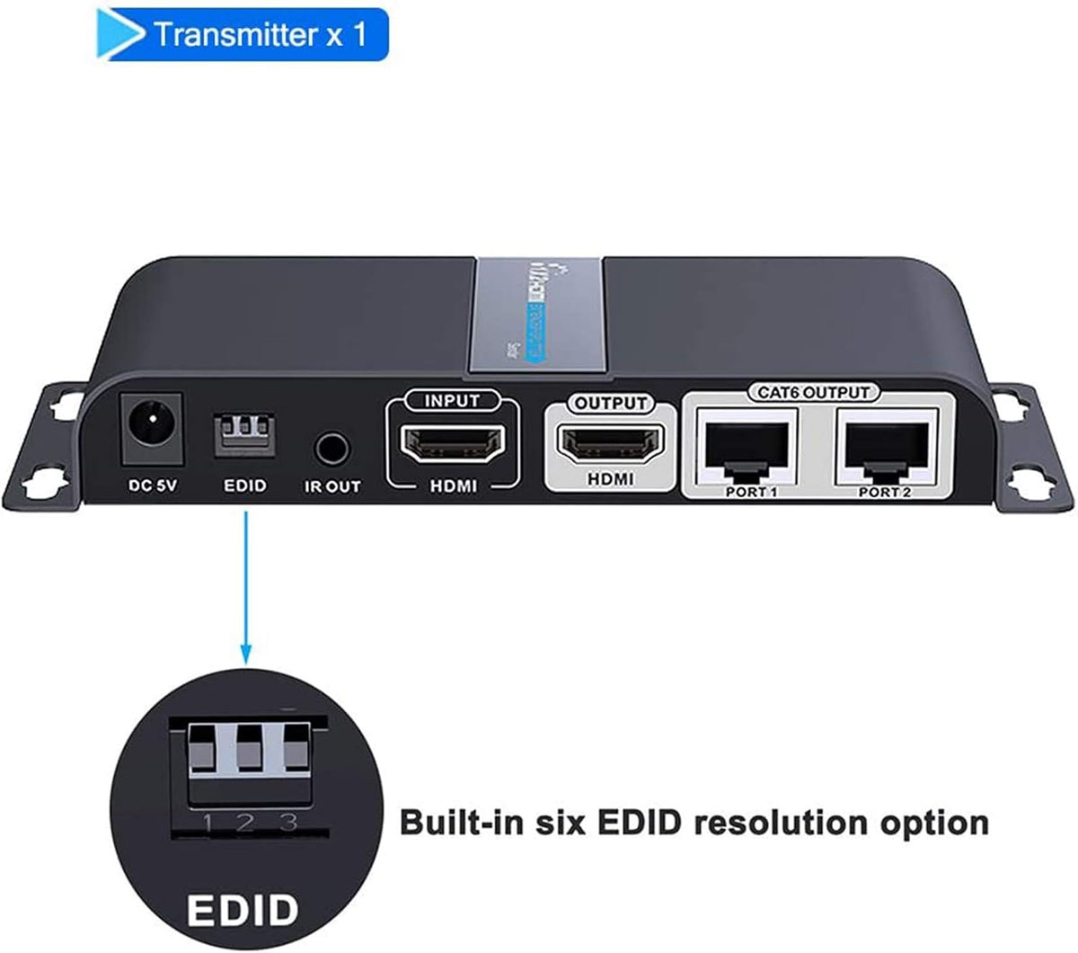 HDMI Extender 1080P 1x2 Splitter Over CAT6 Cable 40m with IR Remote Control I75734