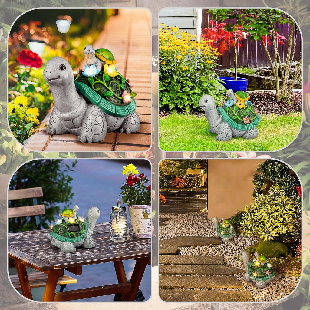 Turtle Solar Statue with 7 LED Solar Lights C34463
