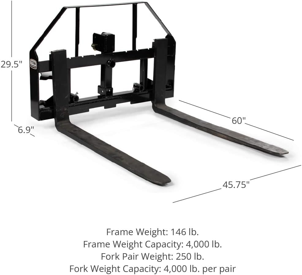 60-in Pallet Fork Hay Frame Attachment with Rack, Receiver Hitch Z81514