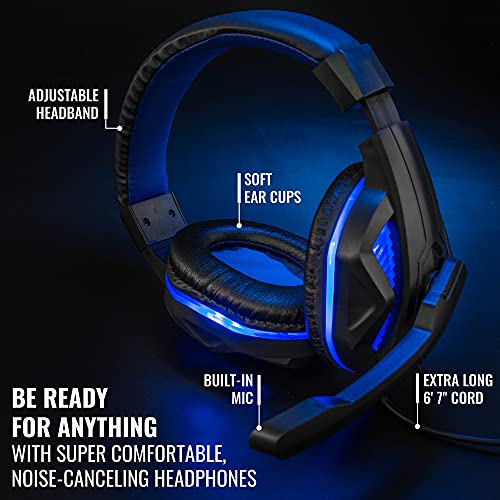 RGB Gaming Accessories Kit 4-in-1 Rainbow LED Backlight Bundle with Multimedia Keyboard, Optical Mouse, Mouse Pad & Headset S3929